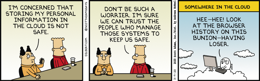 Dilbert 2020-03-09 - Dogbert In The Cloud